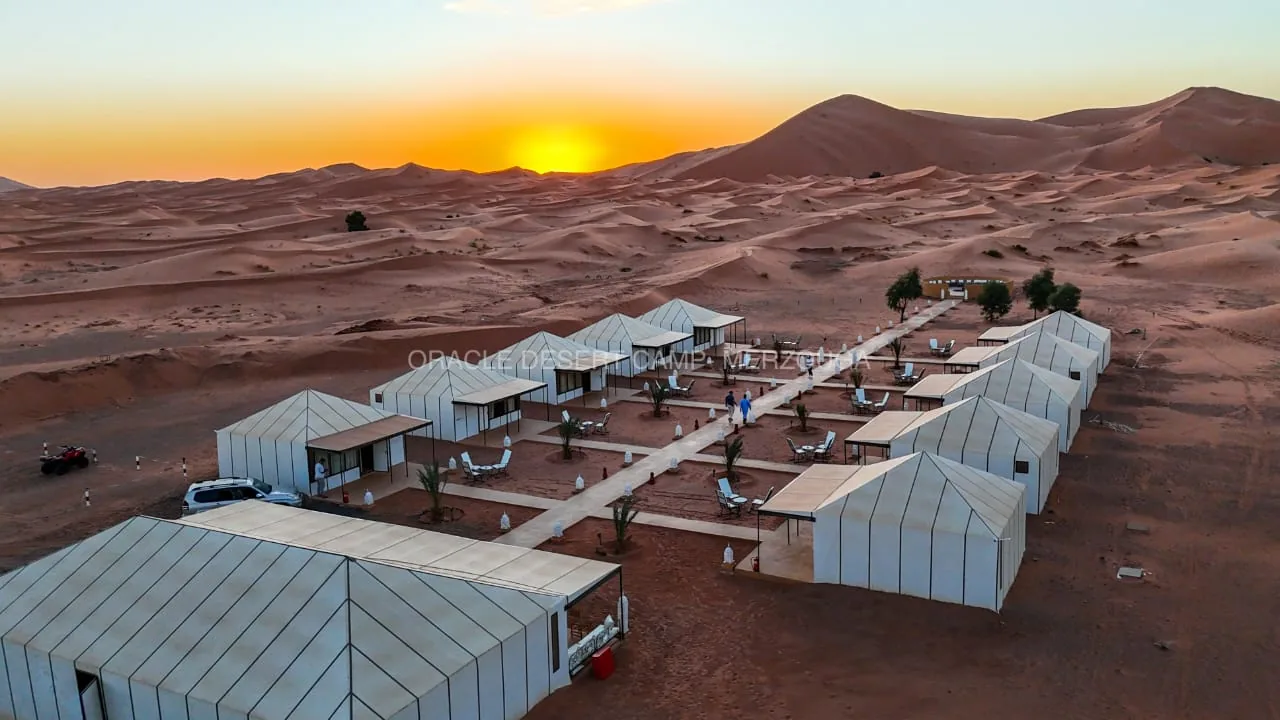 Sunlit dunes near Merzouga
